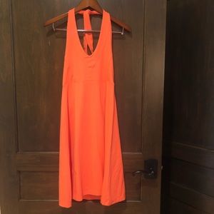 Patagonia orange spandex halter dress
